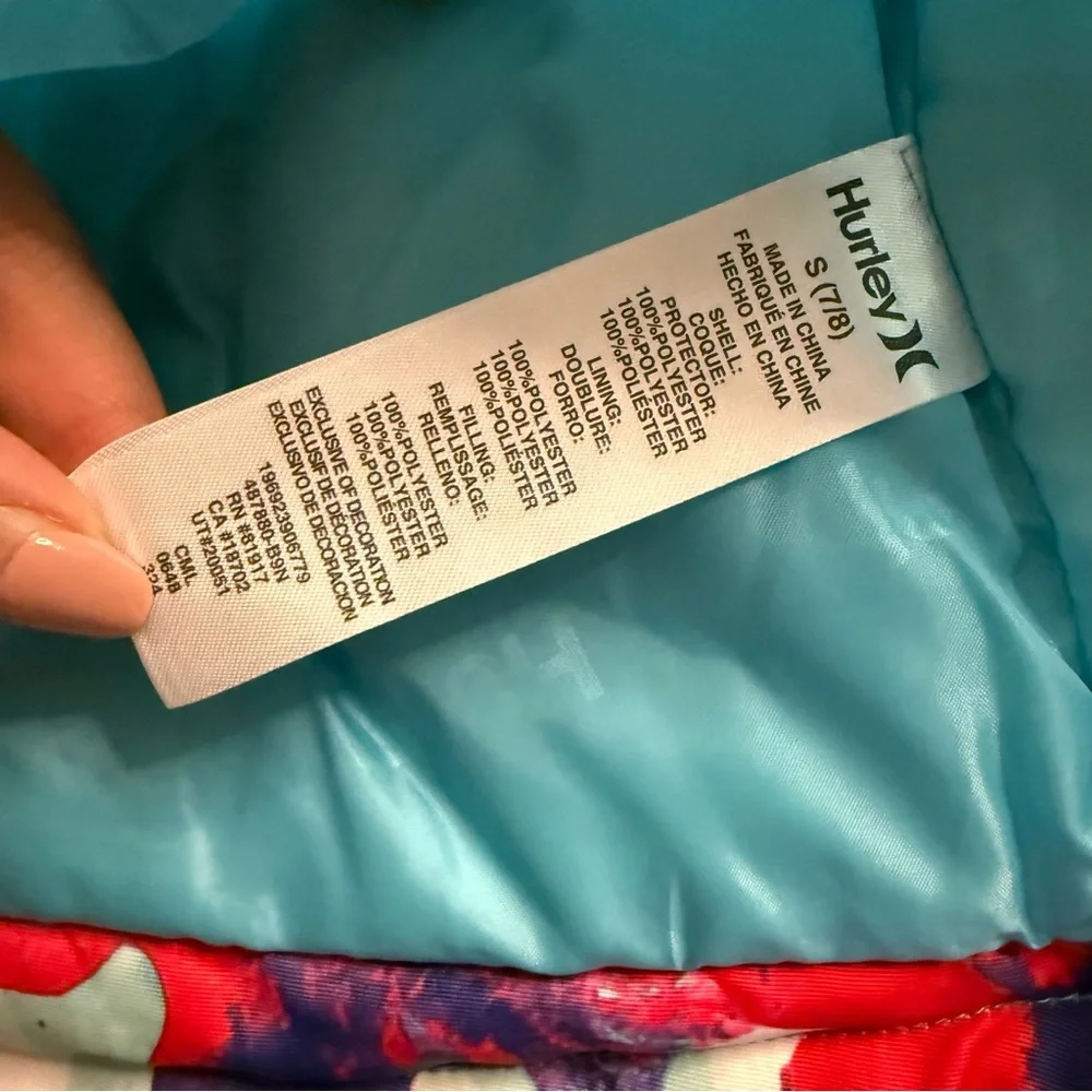Hurley Pink & Blue Powder Snow Jacket